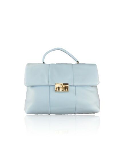 Stylische Kunstleder-Handtasche mit Schultergurt in Light Blau - Trendig und langlebig