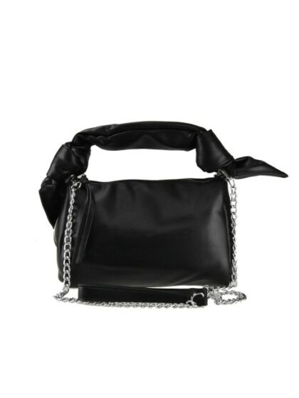 Stilvolle schwarze Kunstleder-Handtasche mit Schultergurt - Ideal für jeden Anlass