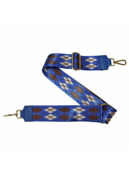 Stylischer Royal Blau Leder- und Textilriemen für Taschen - Accessoires