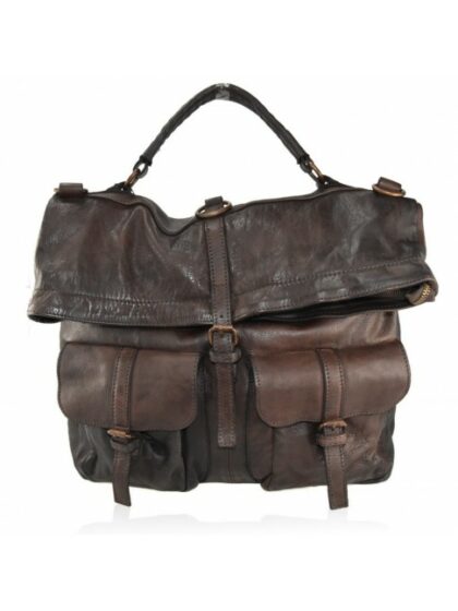 Vintage-Tasche: Dunkelbraune Umwandelbare Handtasche im Rucksack-Stil